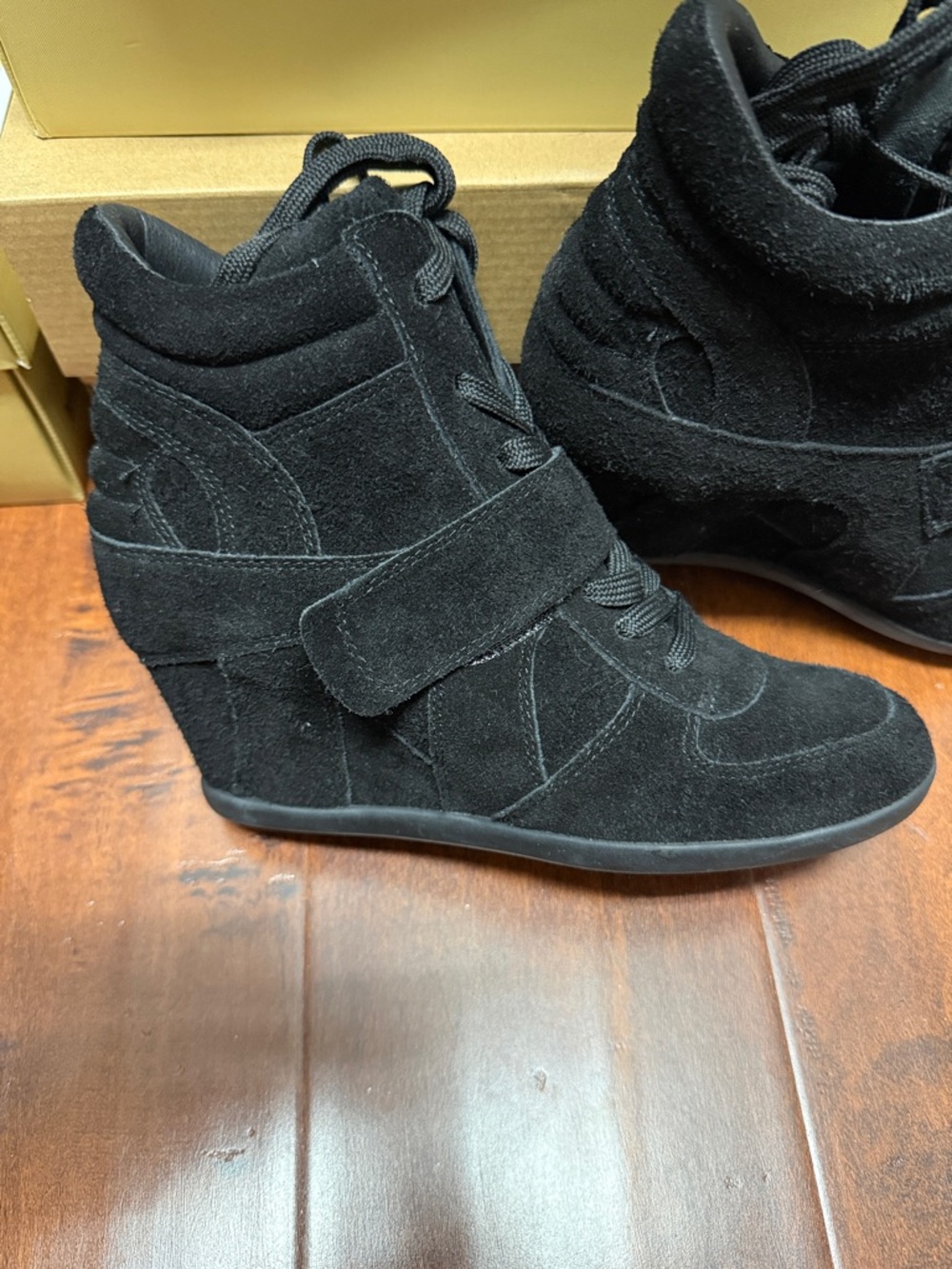 Ash Bowie Wedge High Top Sneakers Size: 38 black suede NWT - Picture 11 of 15